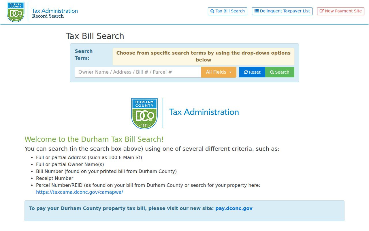 Durham people search by property owner address and parcel