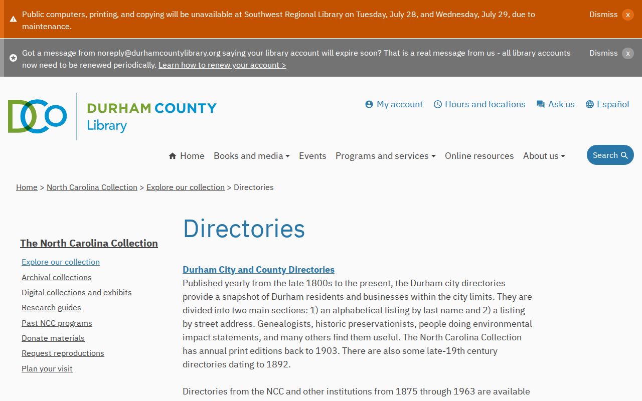 Durham people directories library city and telephone holdings