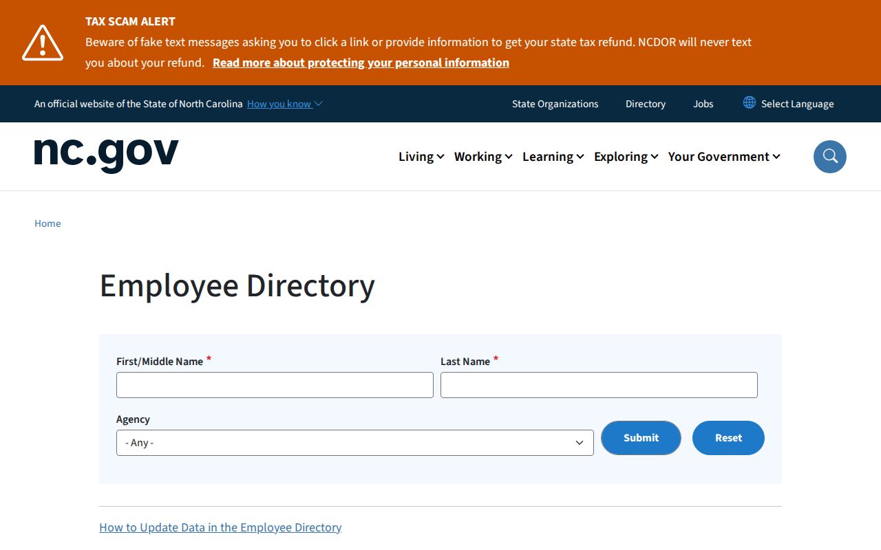 Durham people directories North Carolina state employee search