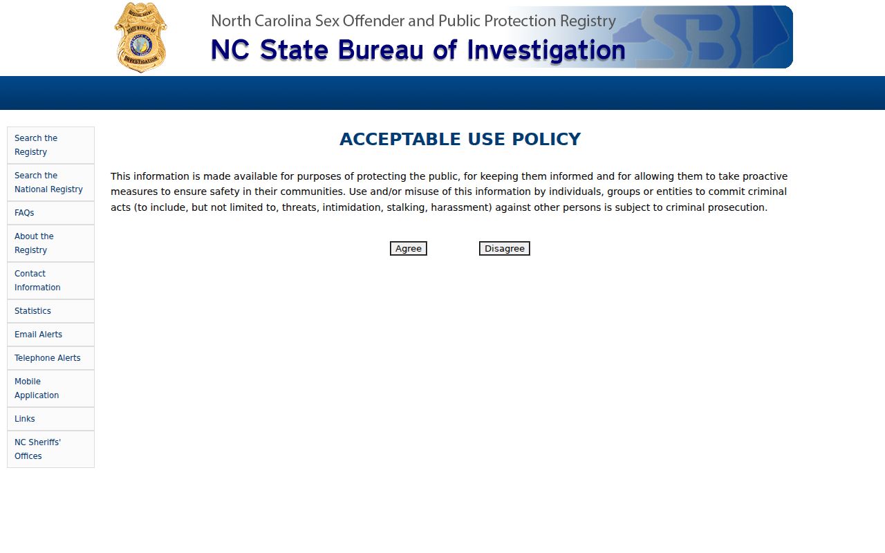 Durham public records SBI registry name and map search